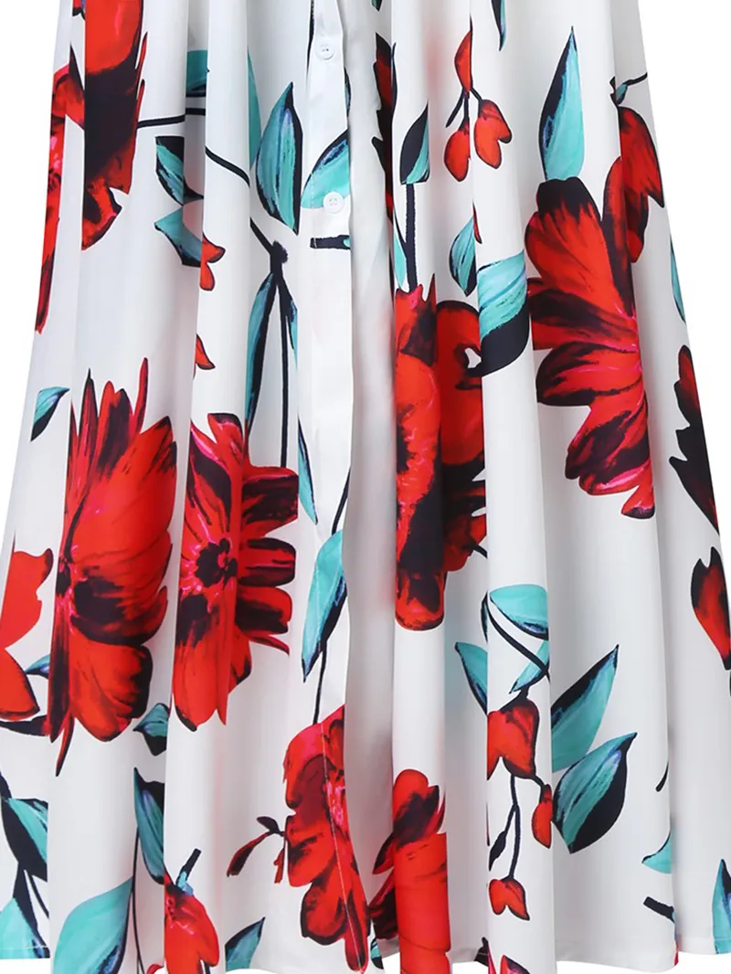 Casual Printed Patchwork Suspender Dress