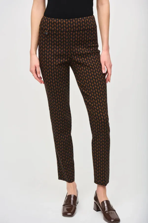 Jacquard Woven Abstract Print Slim Fit Pants