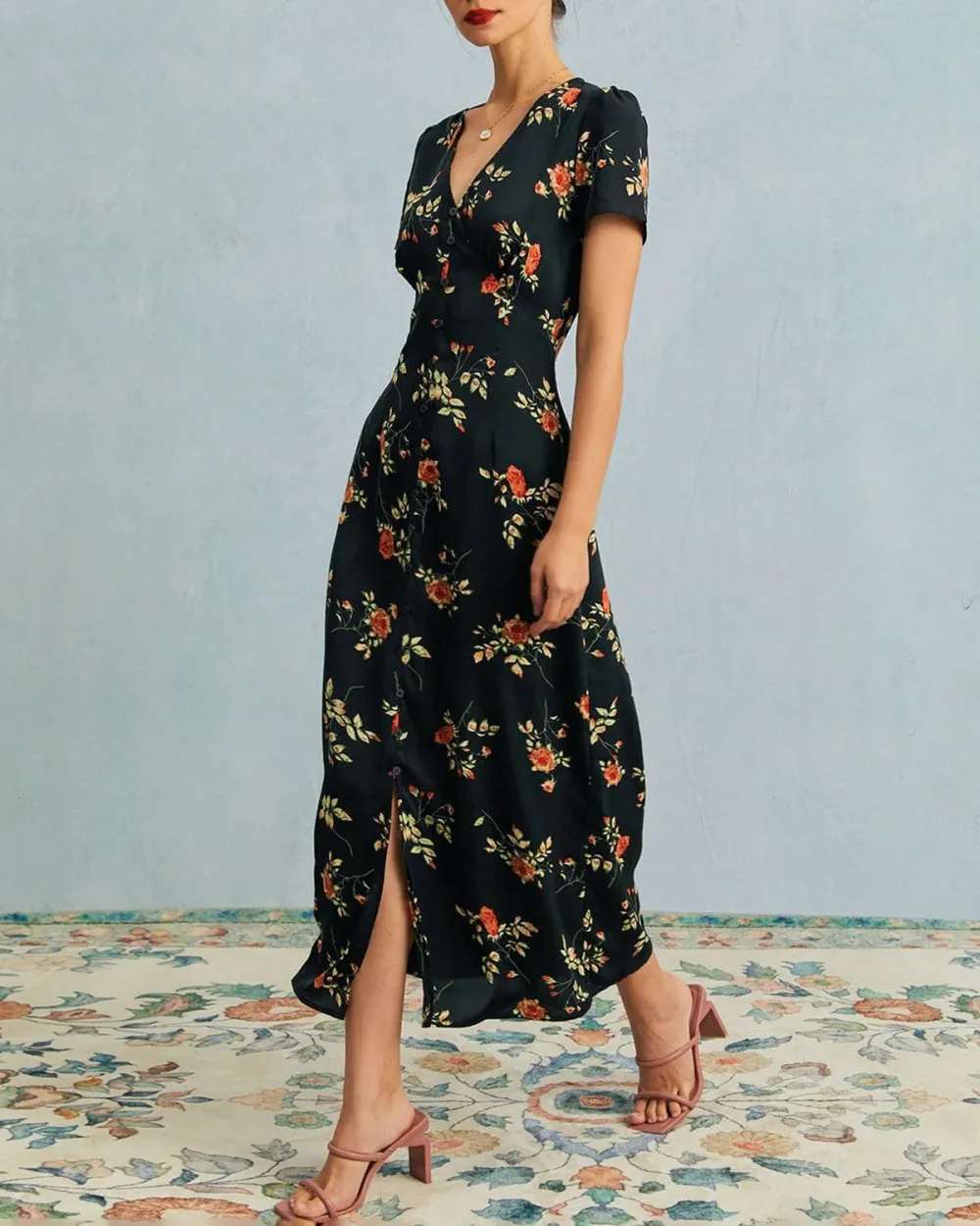 Short Sleeve Black Dress