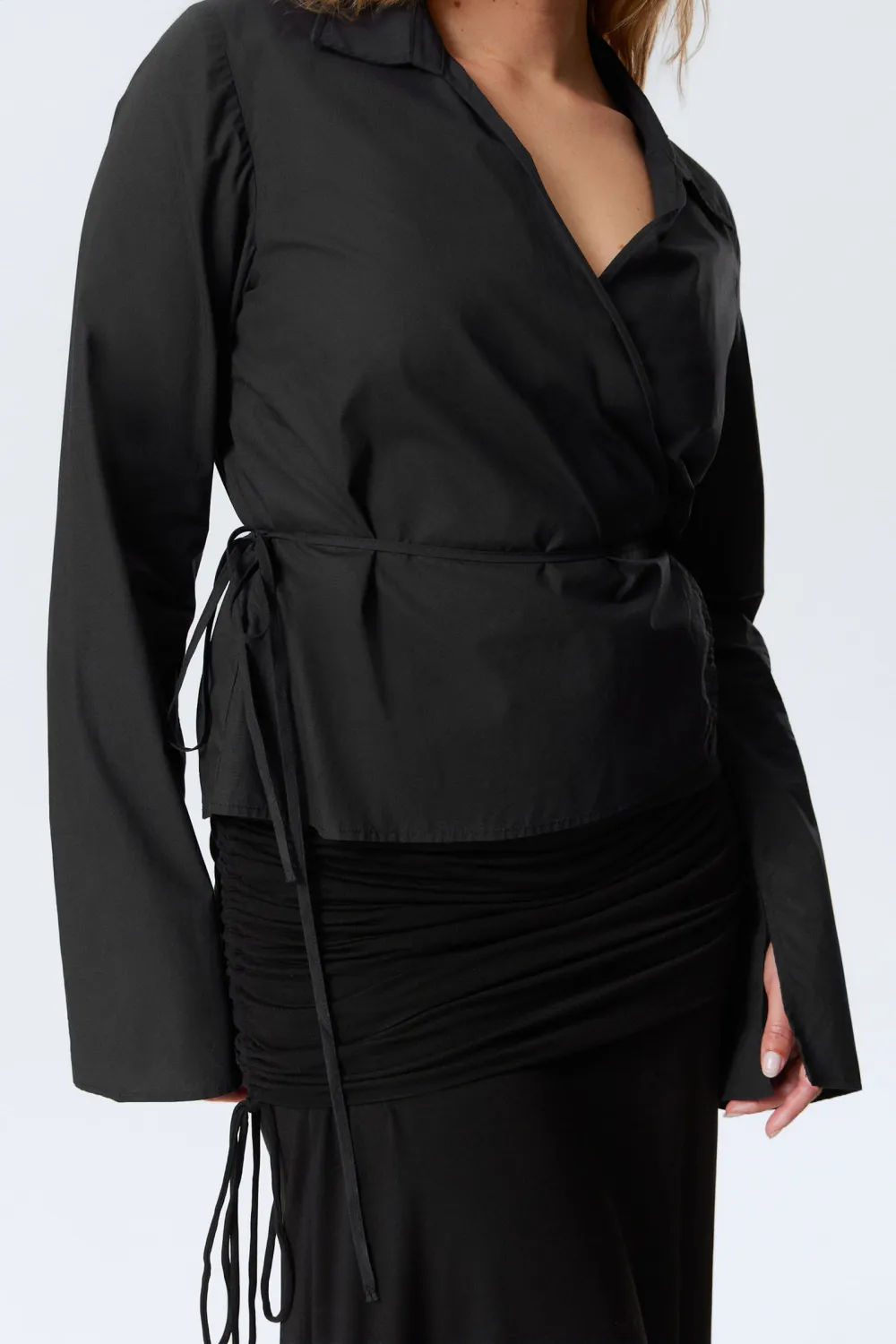 Tied Wrap Long Sleeve Shirt
