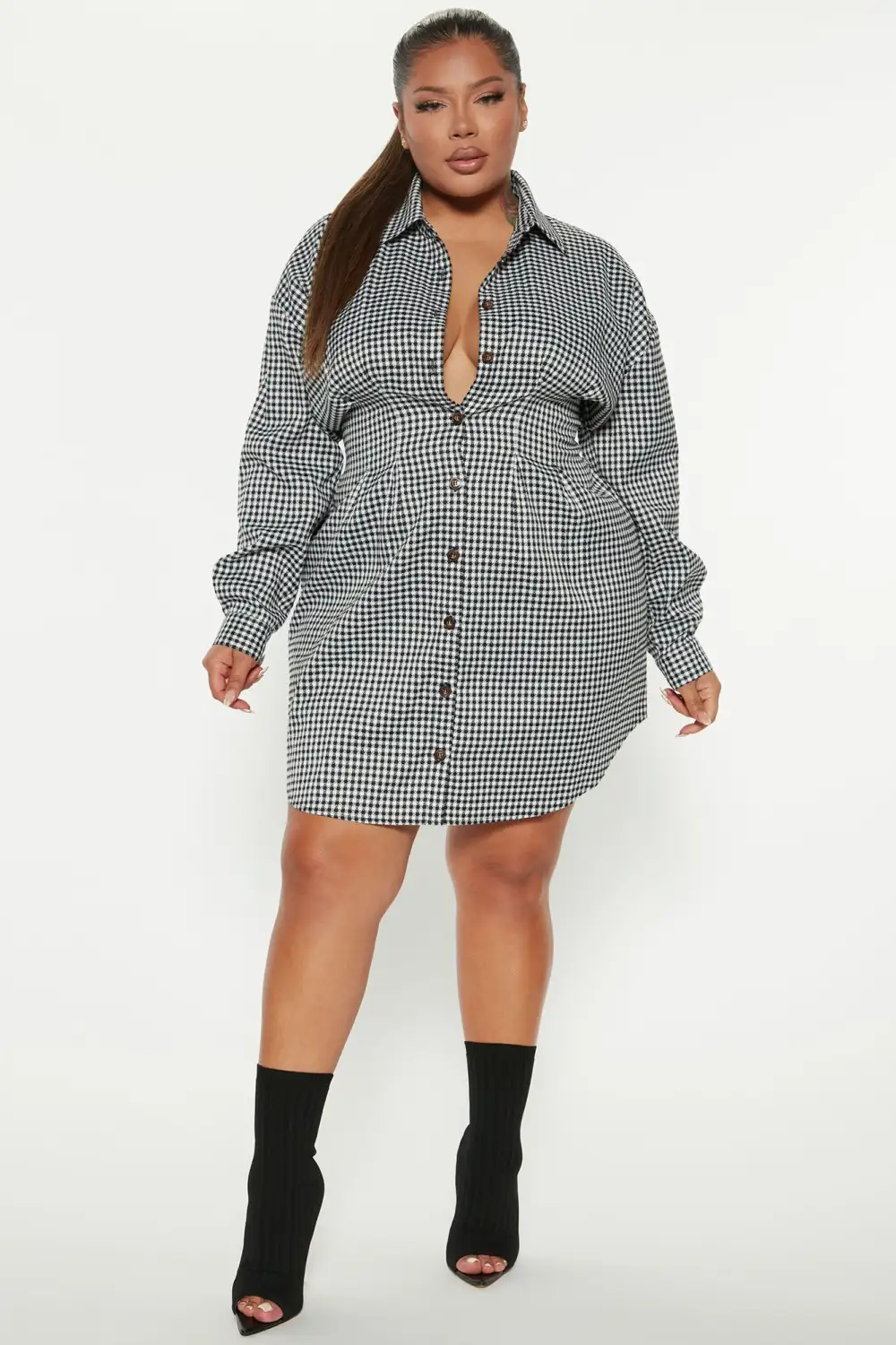 Central Park Shirt Dress - Black/White