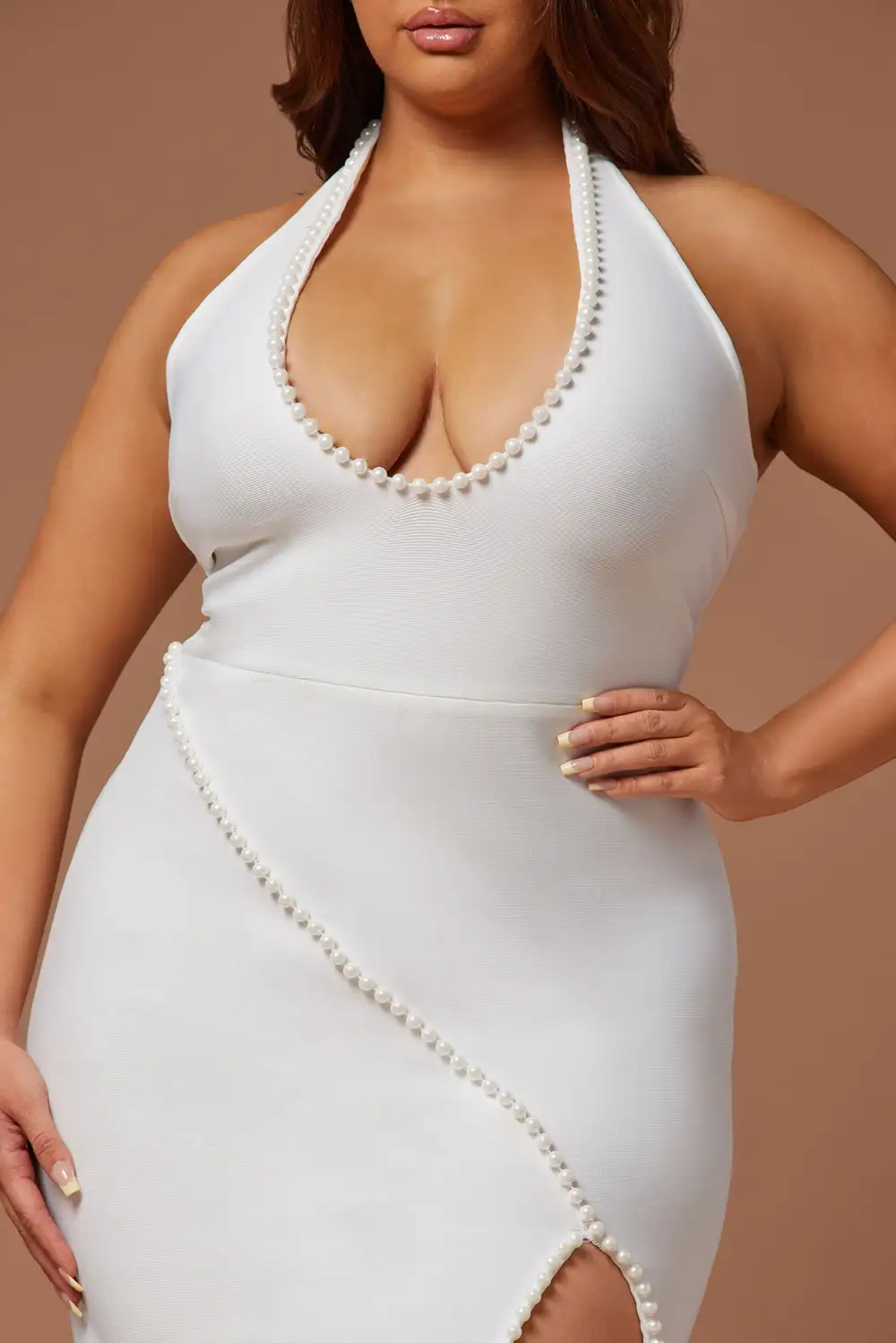 Ravenna Embellished Bandage Maxi Dress - White