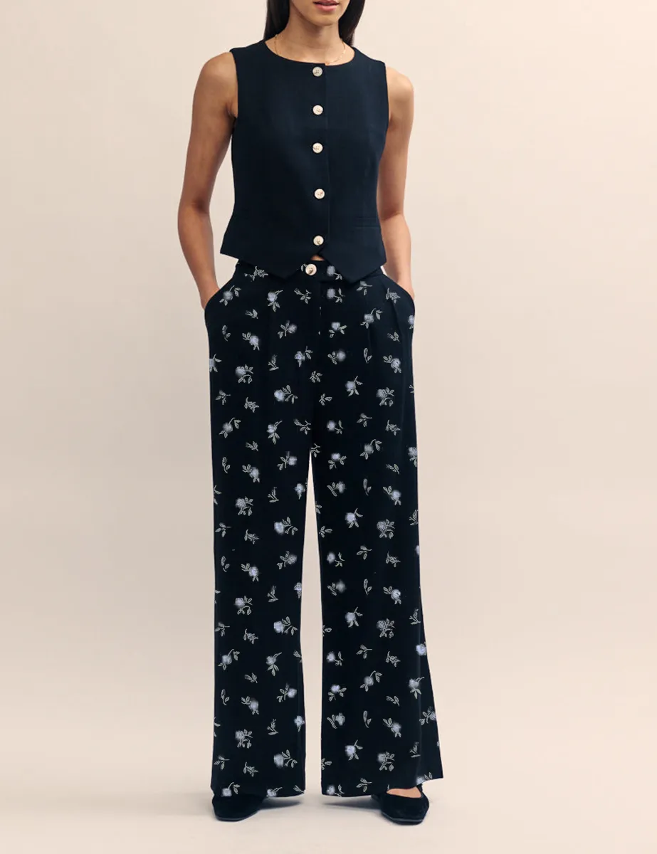 Black Relaxed Tailored Trousers