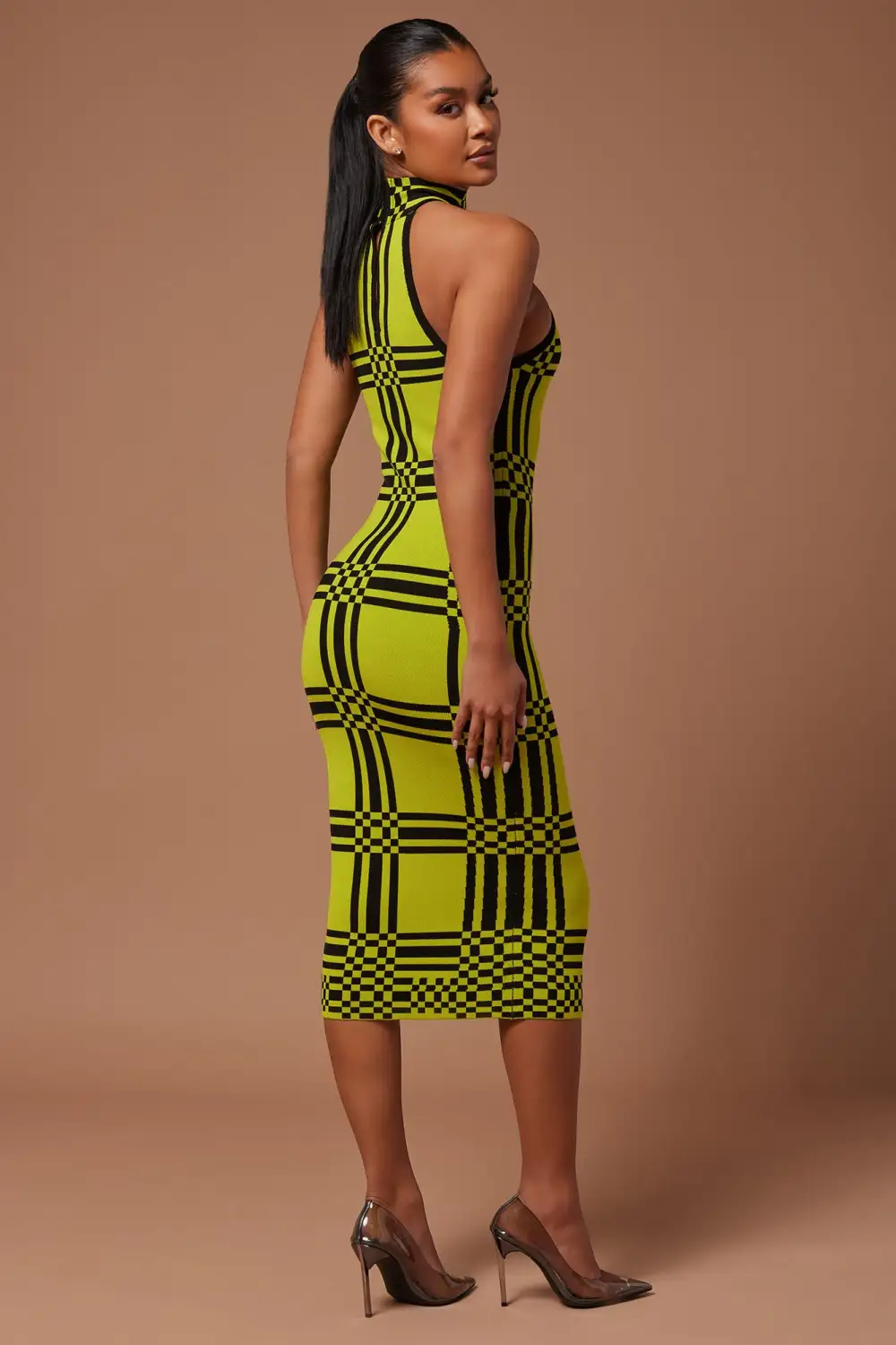 Donna Knit Midi Dress - Chartreuse