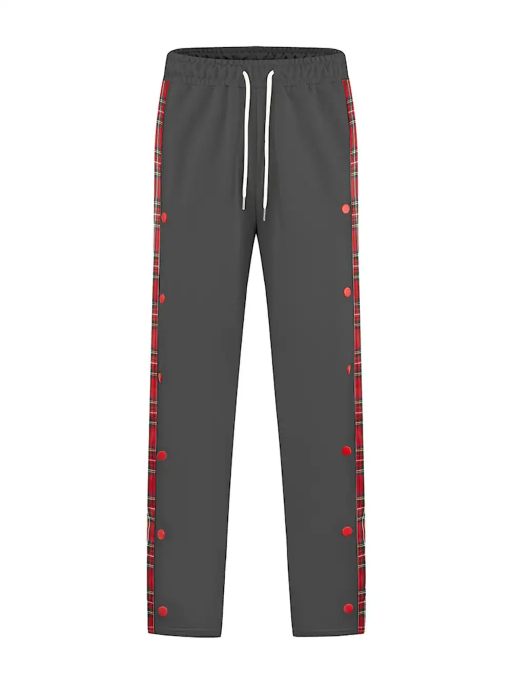 Men's Full Size Drawstring Plaid Side Stripe Pants