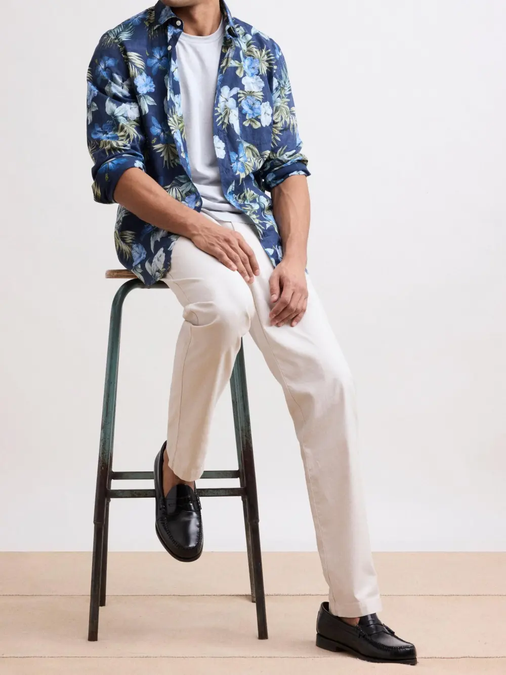 Casual Soft And Comfortable Light Blue Print Shirt