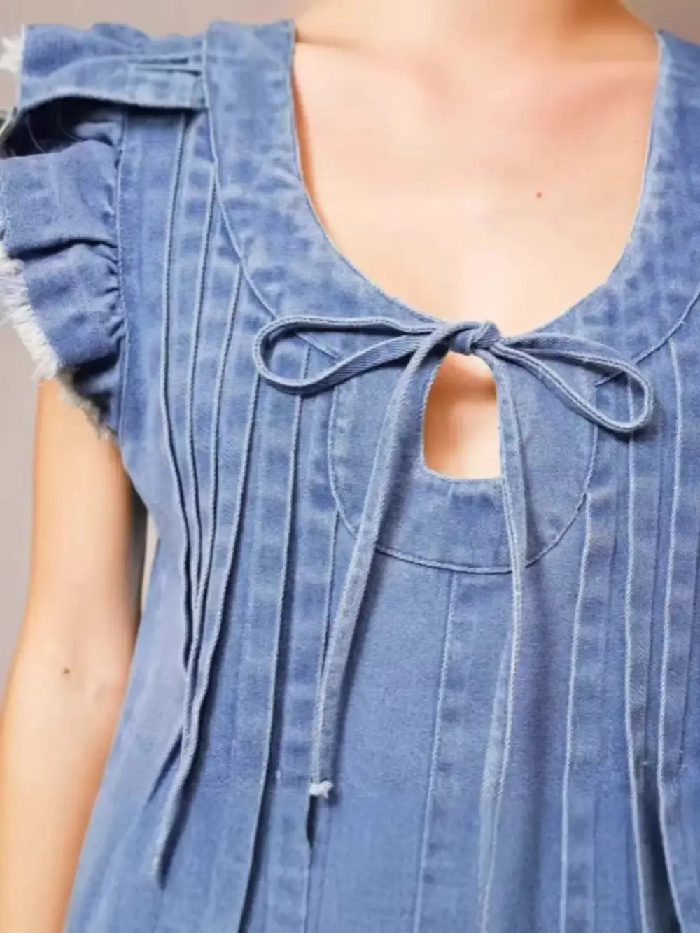 Ruffle Denim Romper