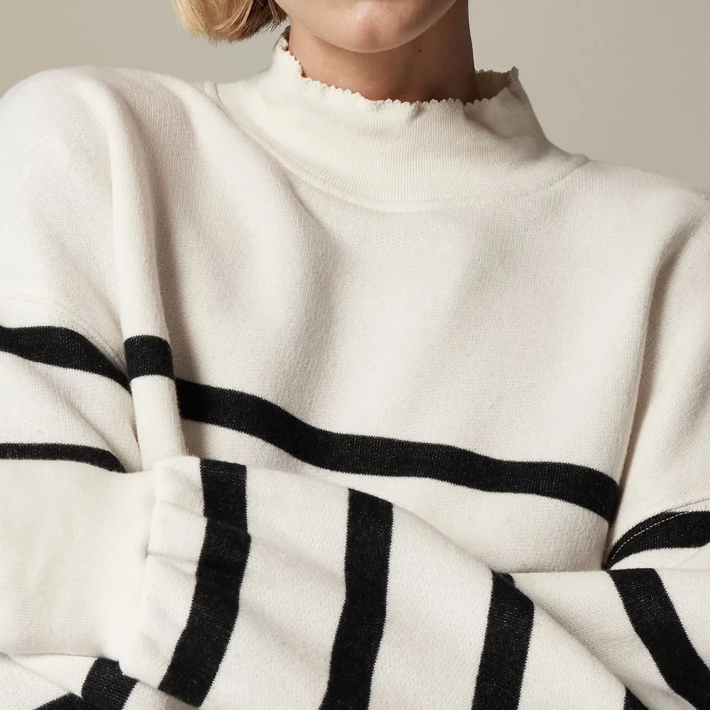 Terry Mockneck Stripe Sweaters