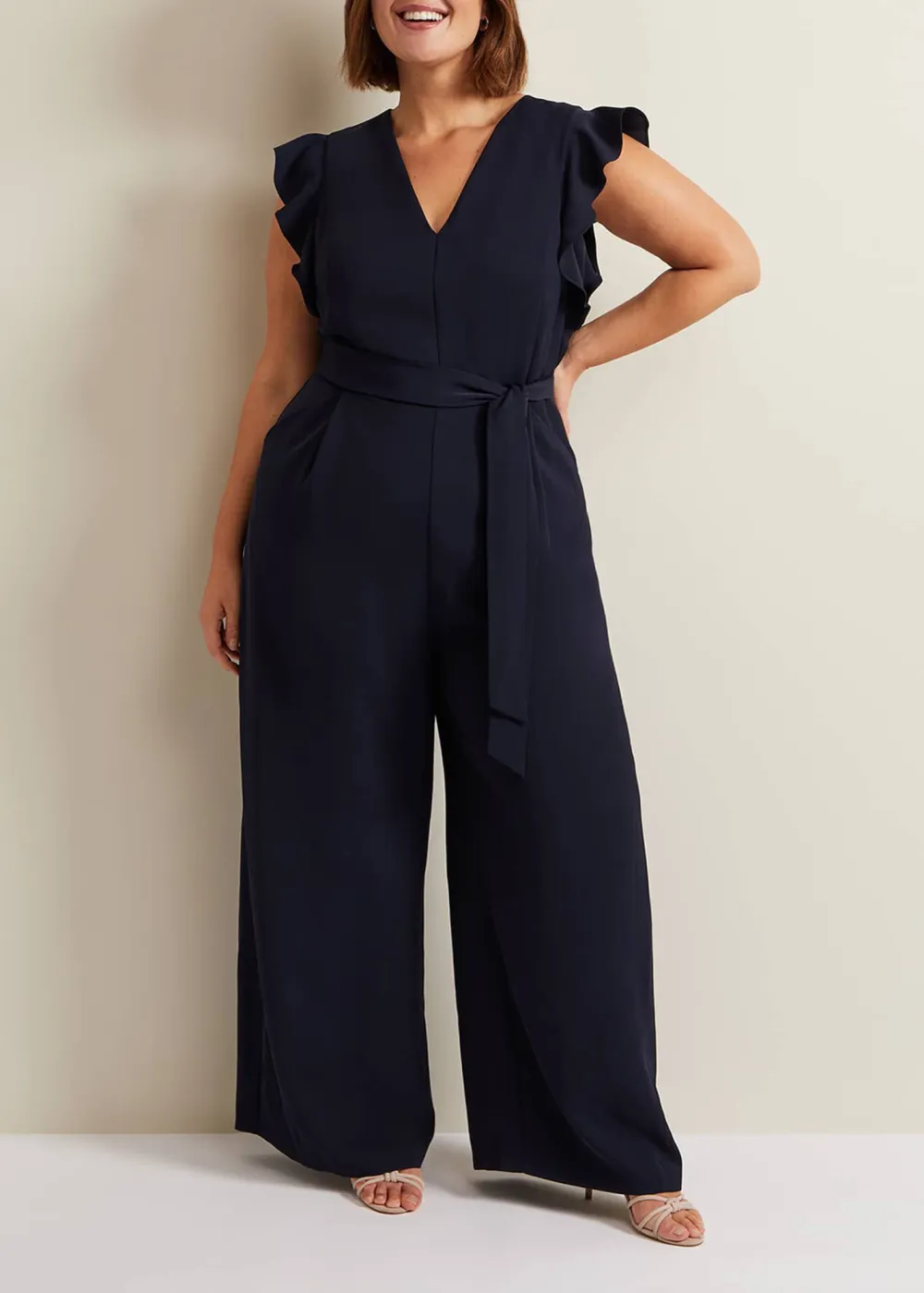 Minimalist Solid Color Versatile Design Hollow Jumpsuit