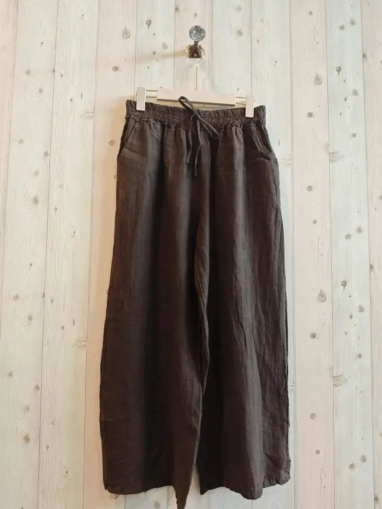 Straight Linen Blend Casual Pants