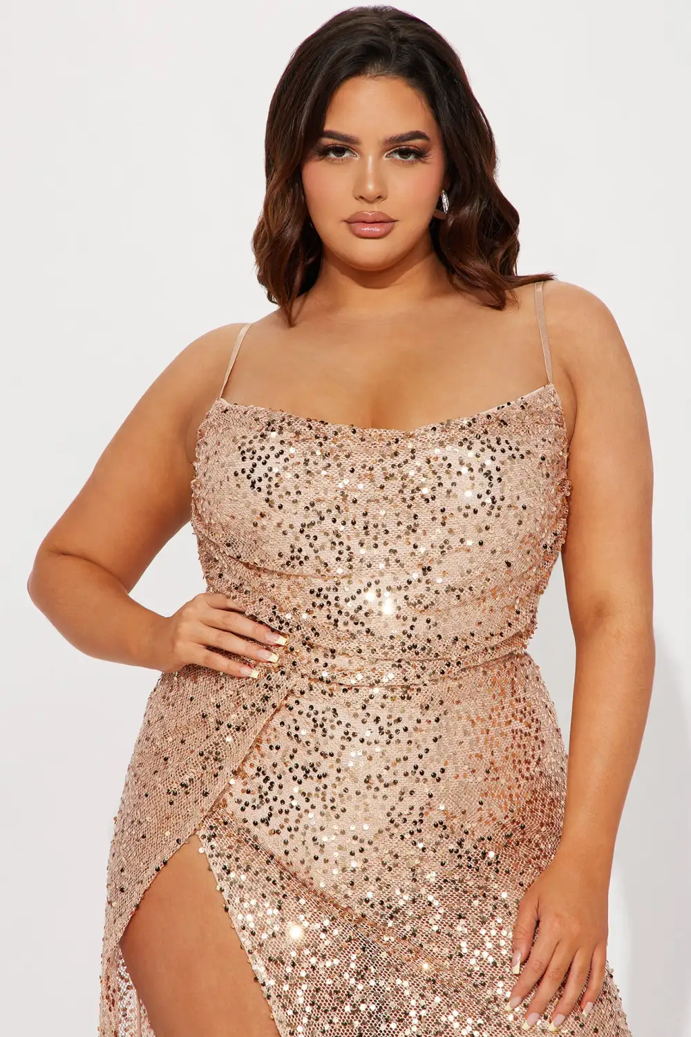 Monica Sequin Maxi Dress - Gold