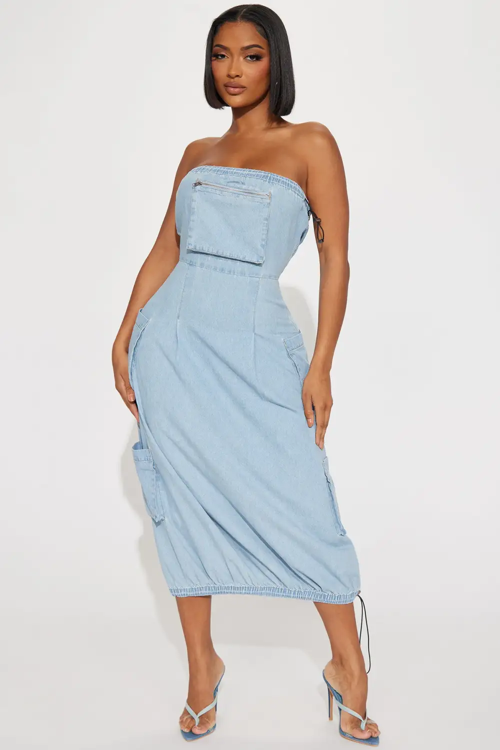 Deena Denim Maxi Dress - Light Wash
