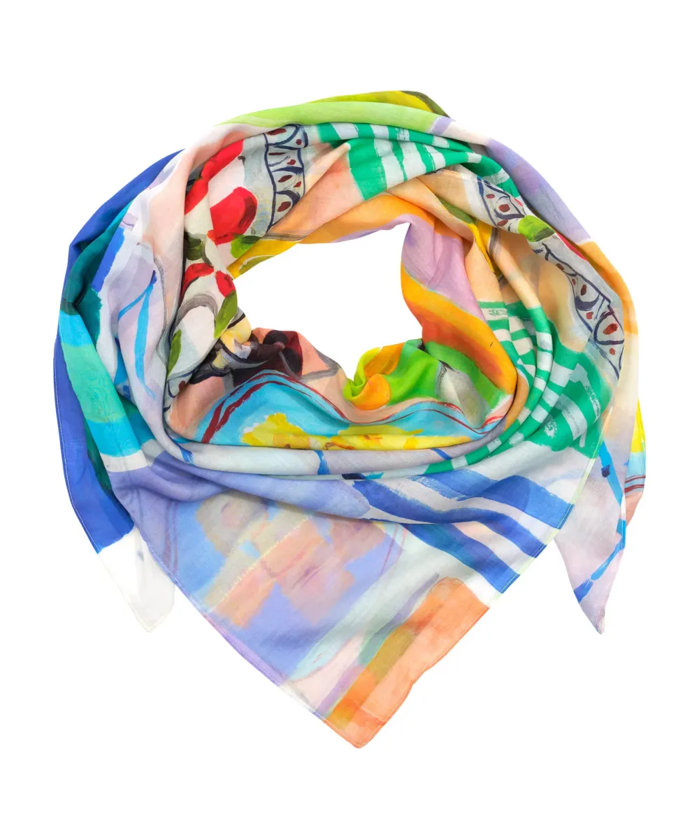 Multi Casual Style Oversized Square Scarf Wrap