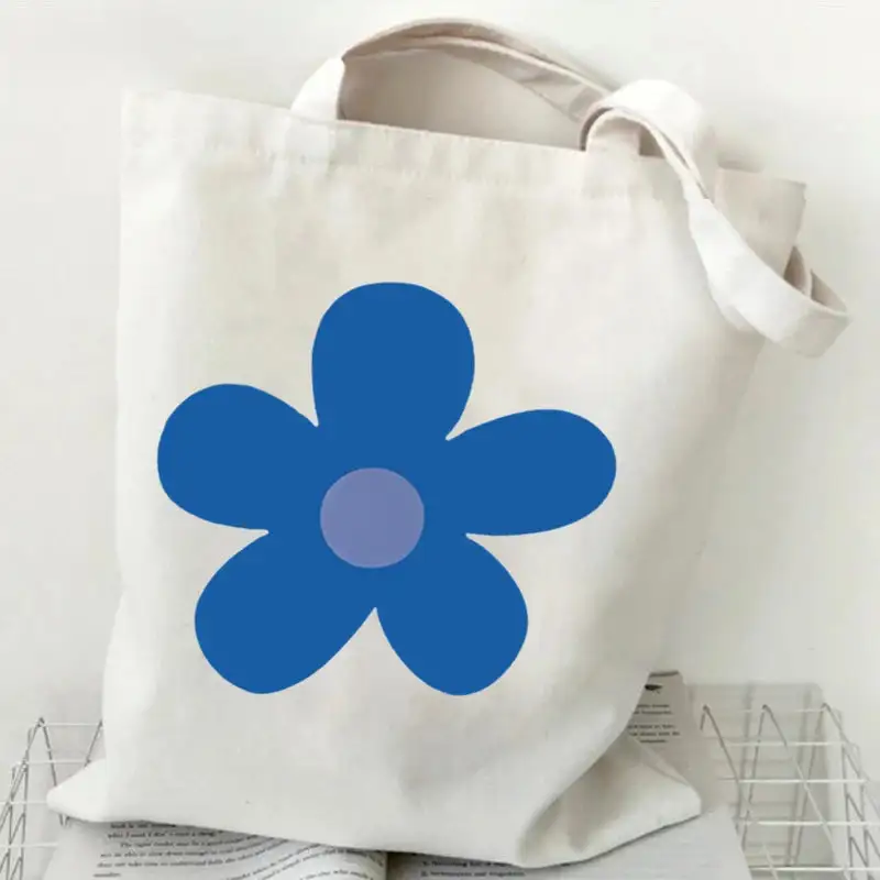 Groovy Retro Graphic Canvas Tote Bag