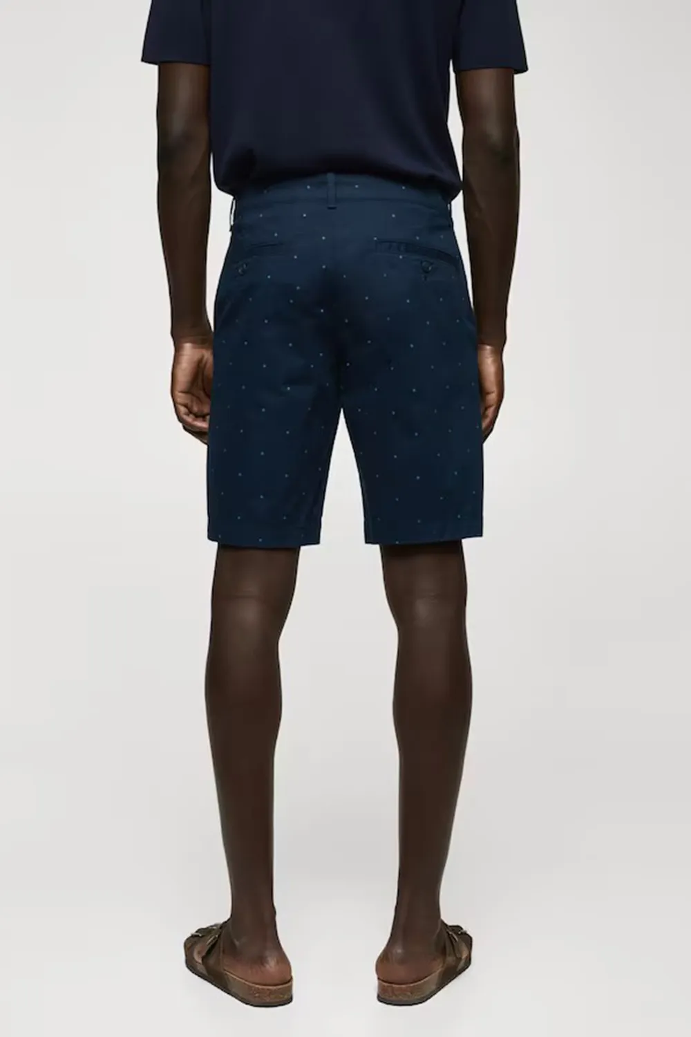 Slim-Fit Cotton Micro-Print Shorts