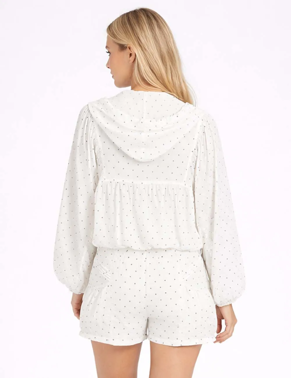 Polka Dot Elastic Waist Pleated Gathered Bubble Shorts