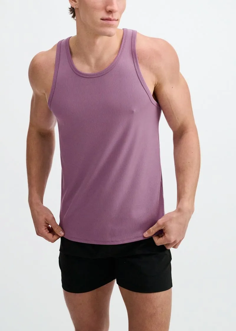 Patterned Ribbed Stretch Tank Top