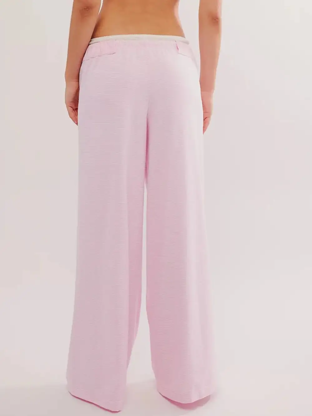 Relaxed Drawstring Striped Wide Leg Pants