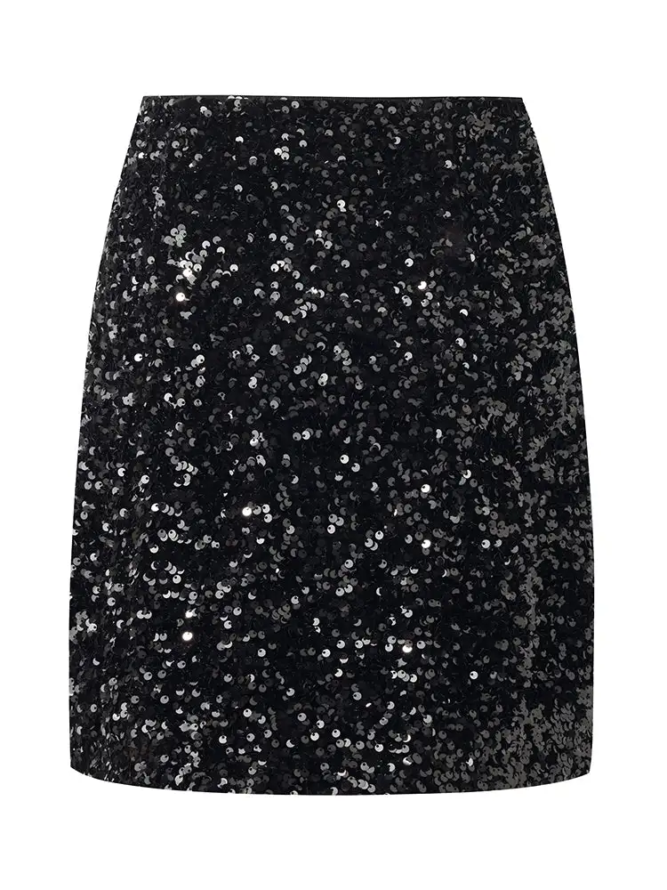 Velvet Sequins Women Mini Skirt