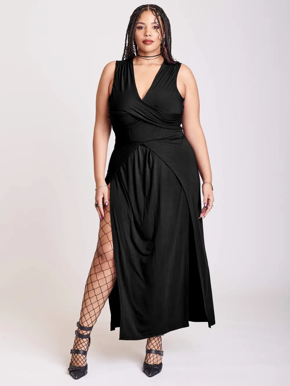 Black Twist Front Dress