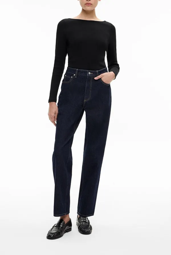 Black Straight-Leg Jeans