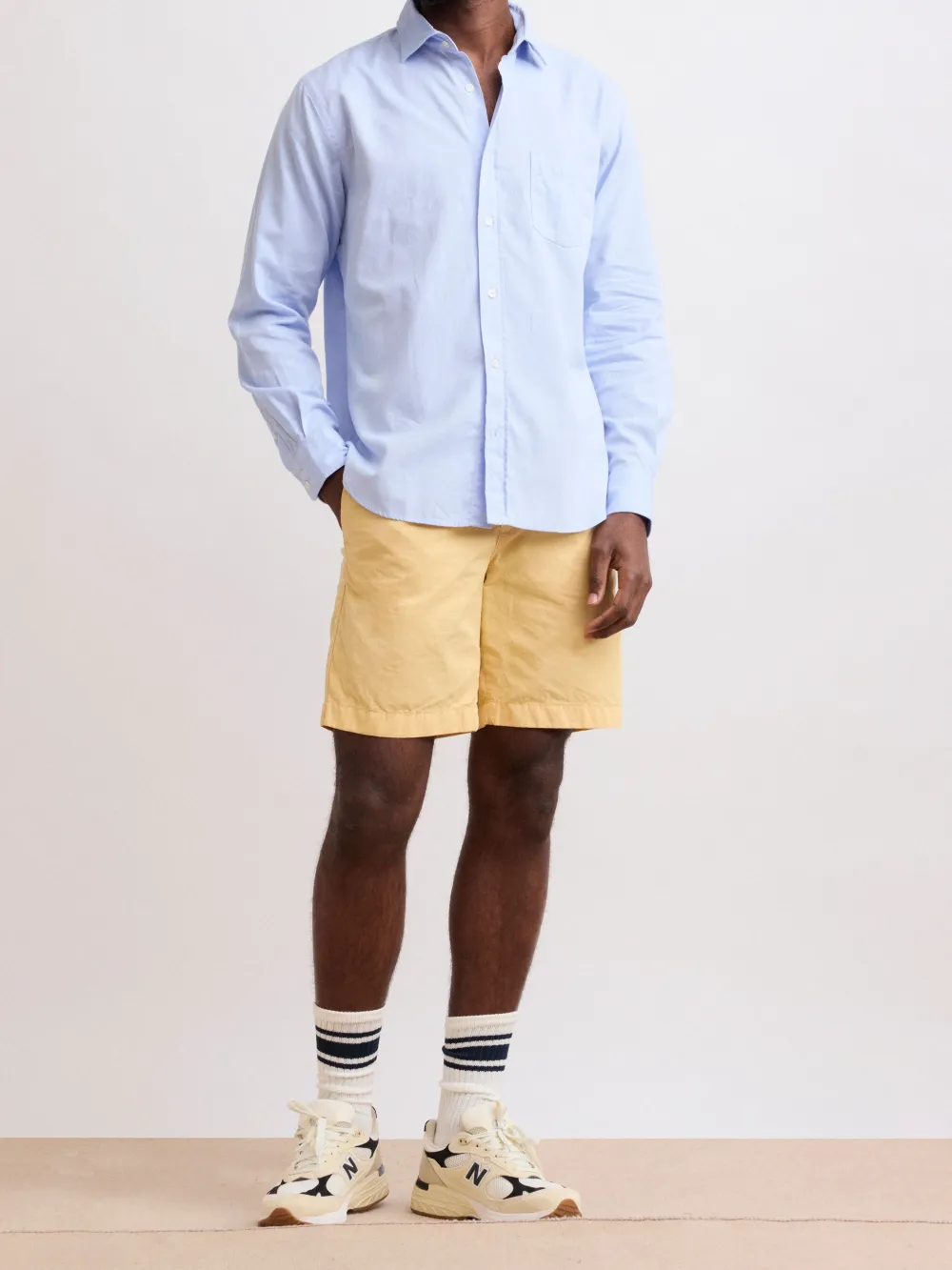 Casual Style Men's Faded Yellow Shorts