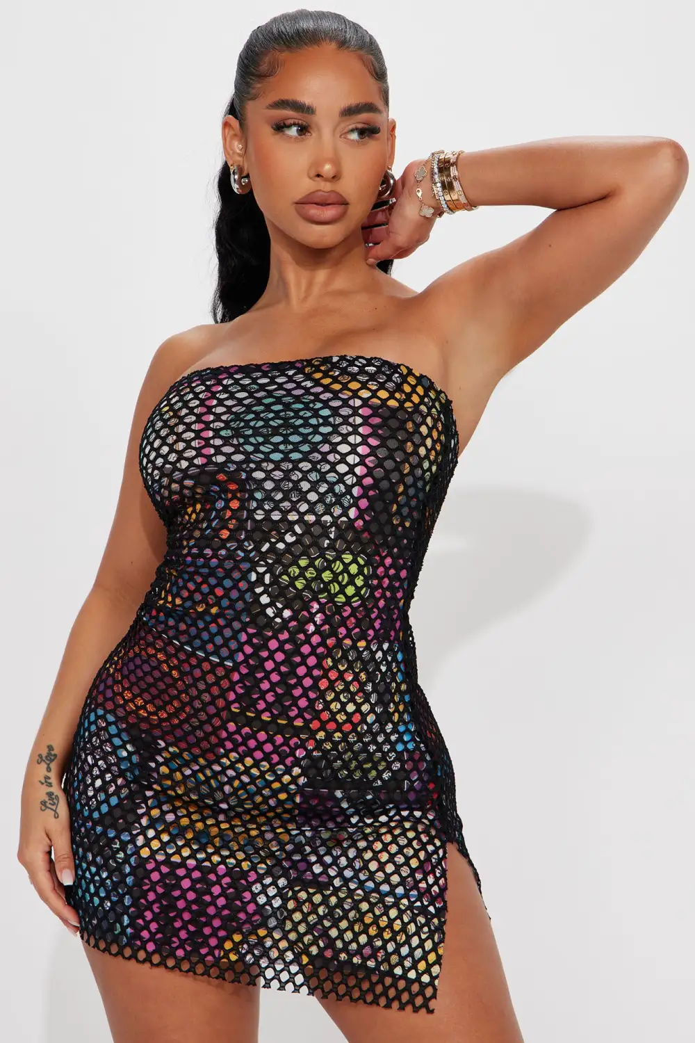 I See You Mini Dress - Black/combo