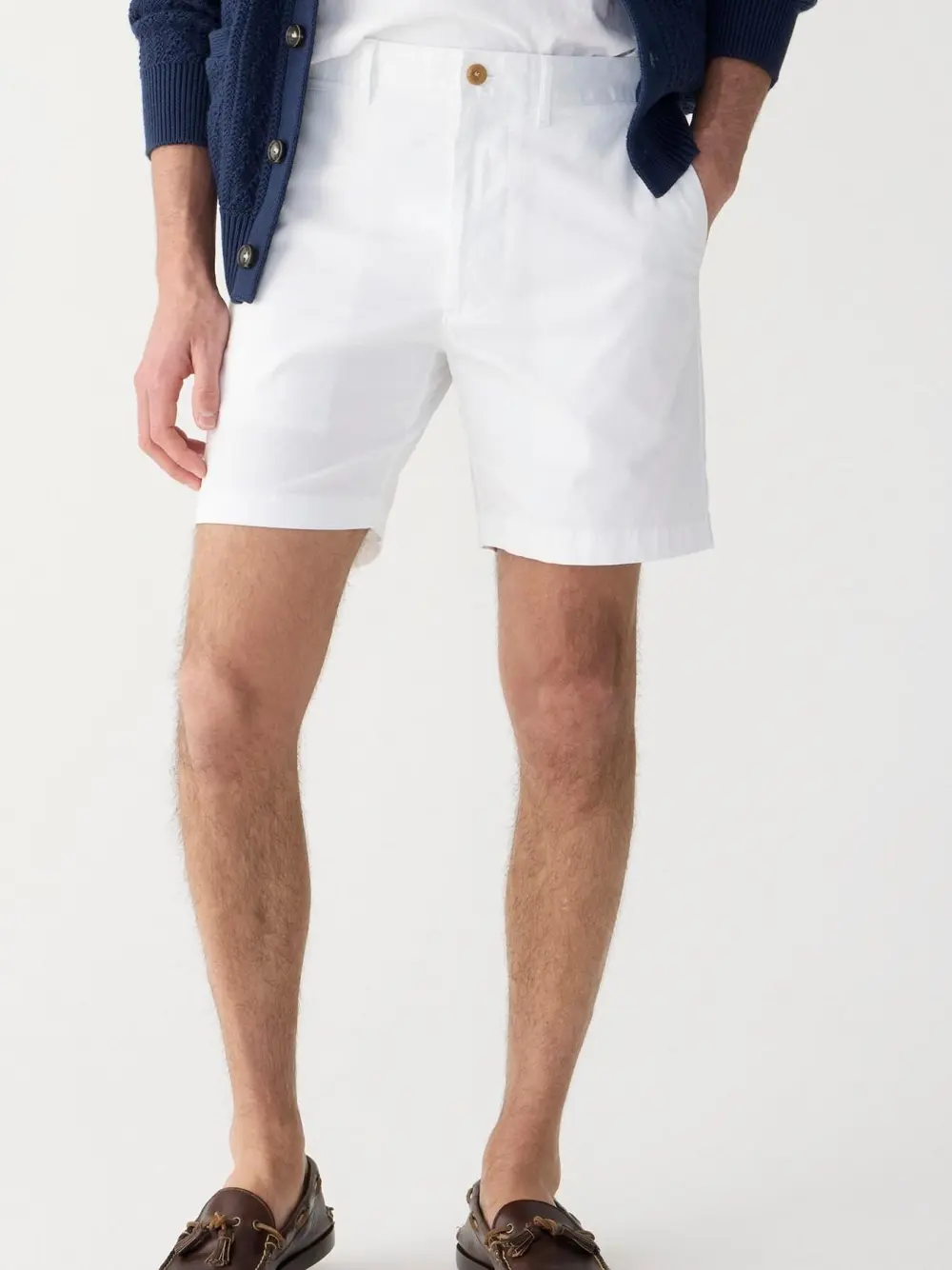 White Twill Fabric Shorts