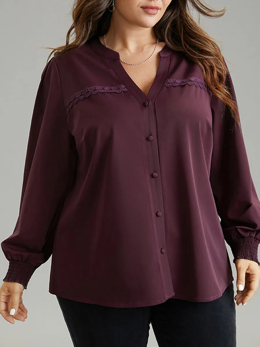 Elegant Burgundy V-neck shirt