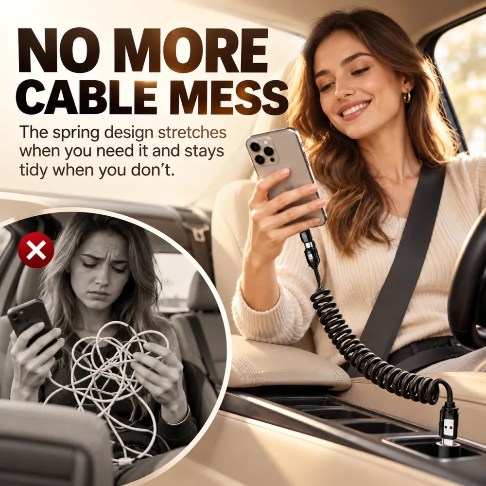 Spring charging cable