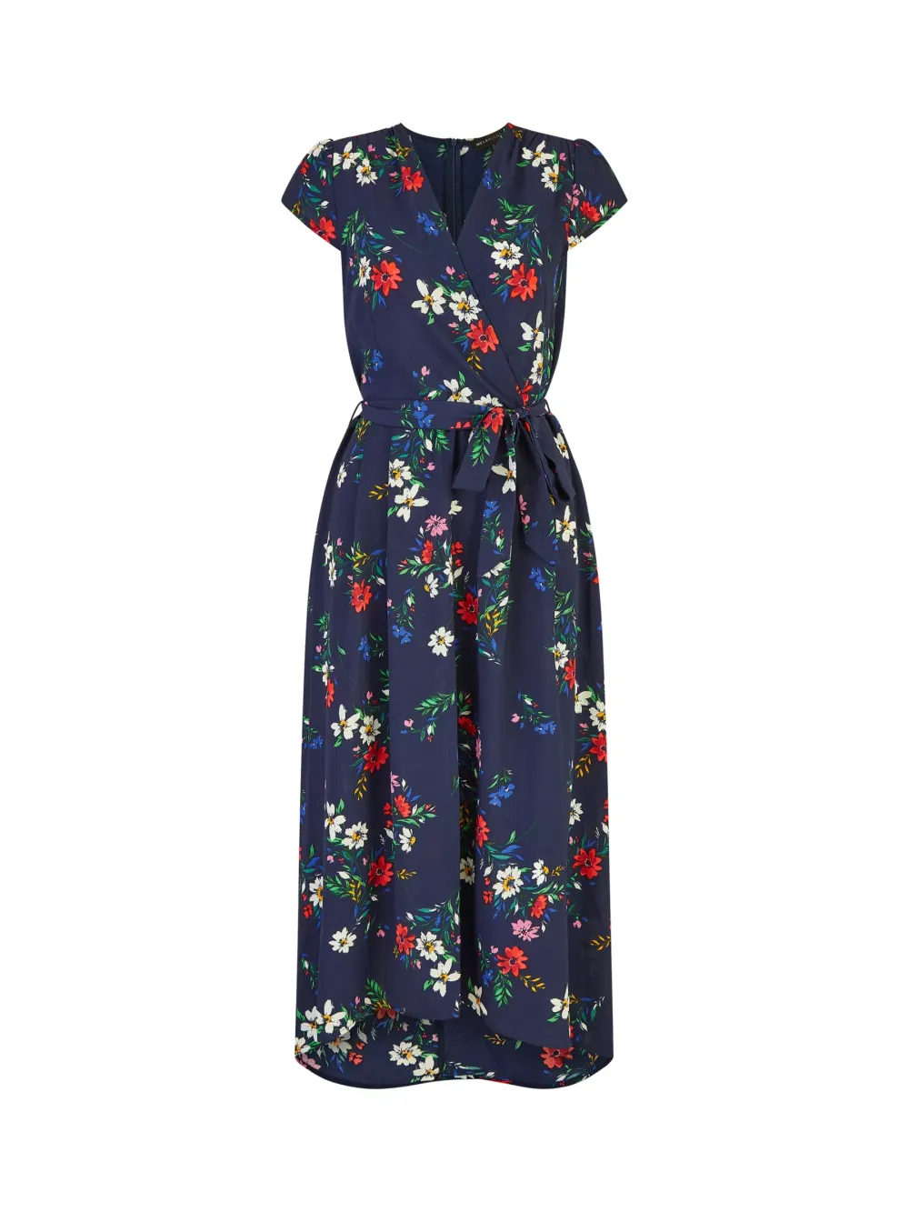 Mela London Floral Print Dip Hem Midi Dress