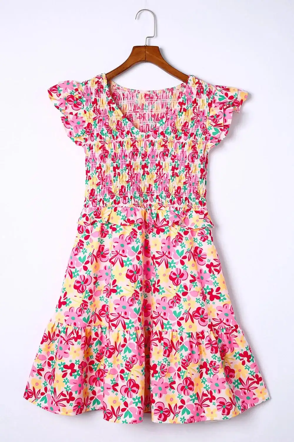 Easy Ruffle Trim Smocked Dress