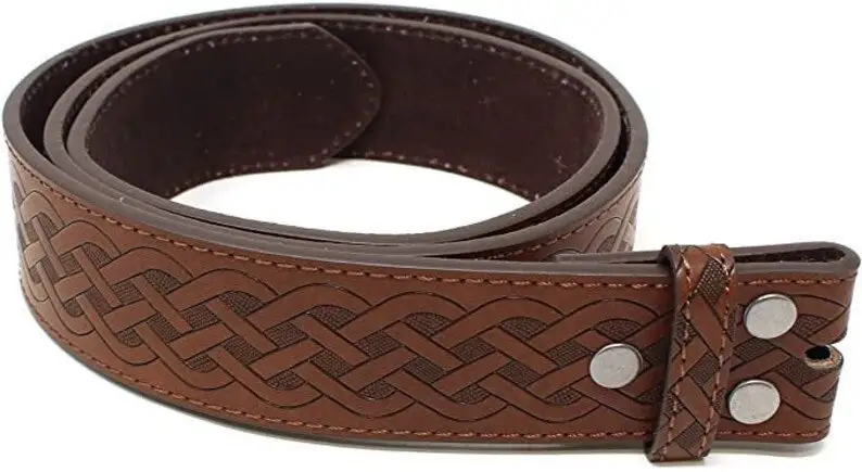 Distressed Edge Leather Belt Strap