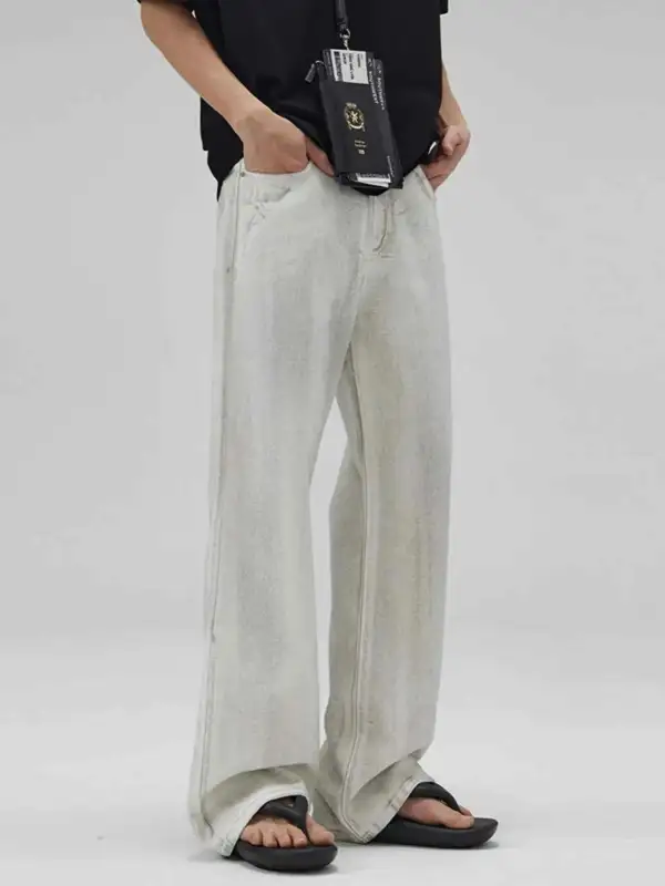 Utility Washed Wide Leg Jeans