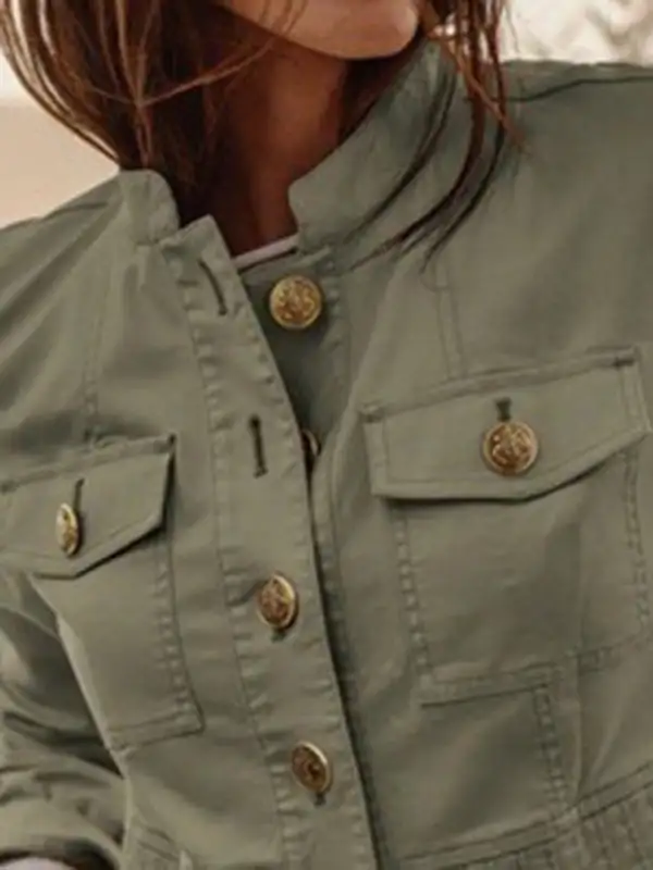Relaxed Fit Button Front Jacket