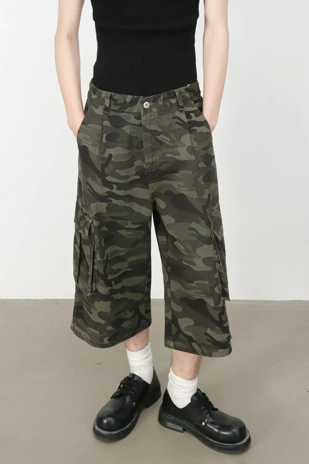 Utility Cotton Blend Casual Shorts