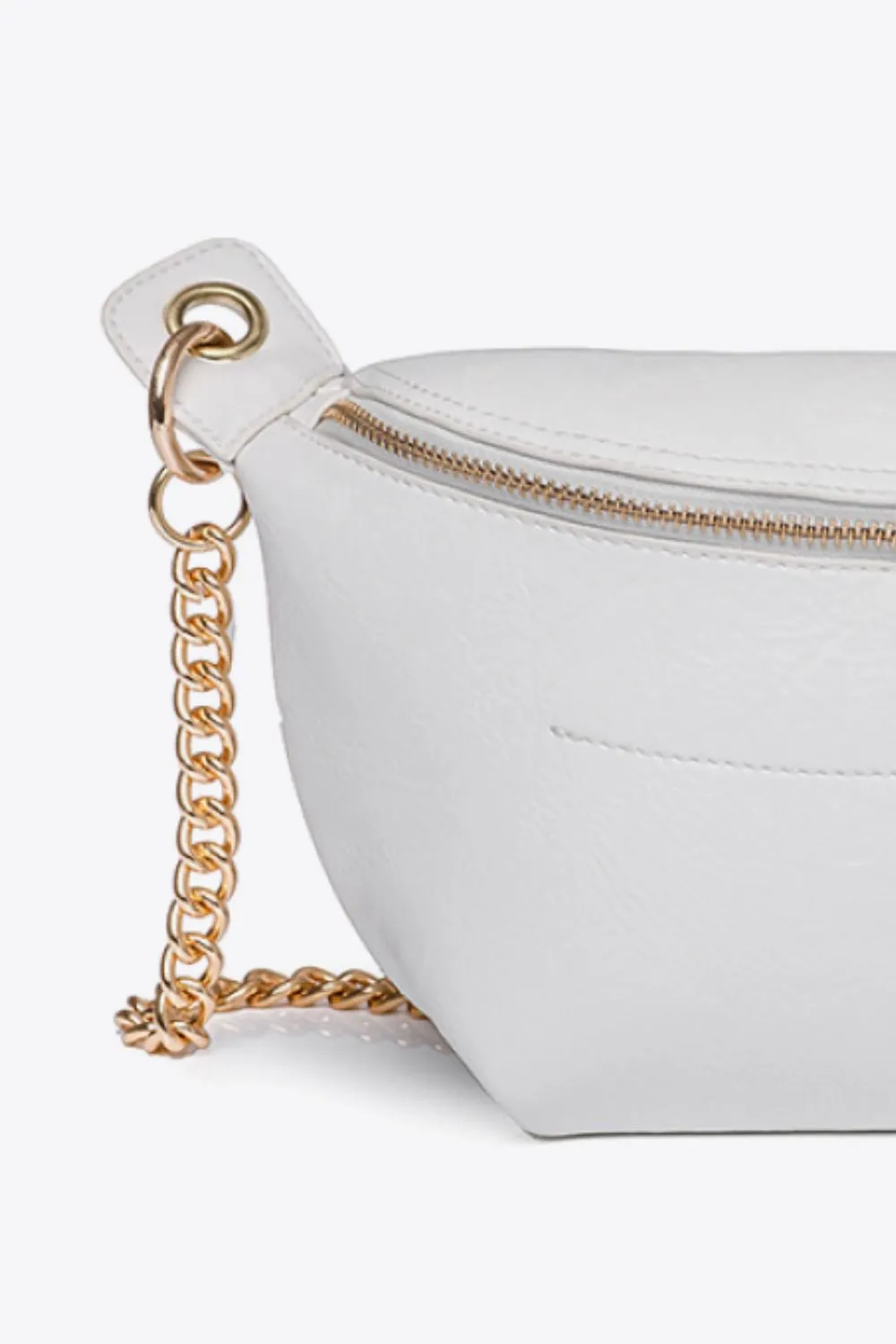 Chain Strap Faux Leather Crossbody Bag