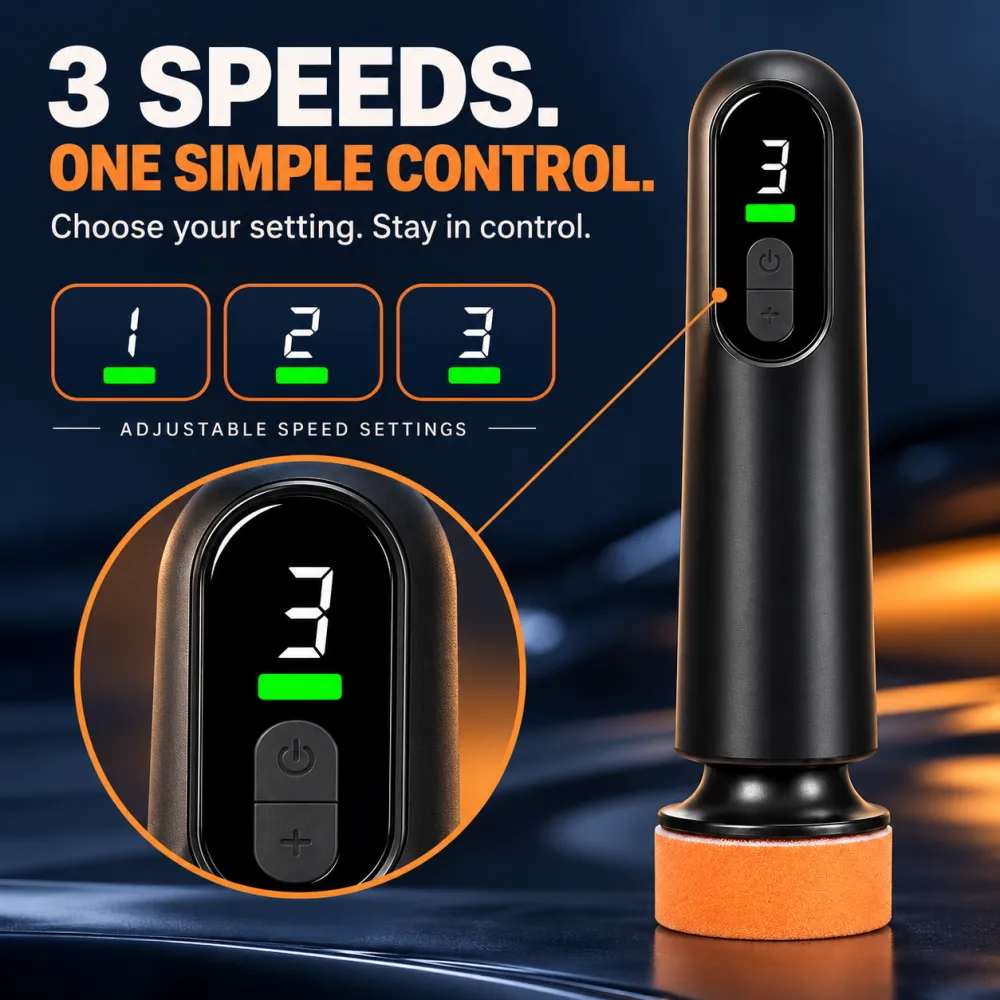 🚗 Cordless Car Polisher Kit – 3-Speed Paint & Glass Care