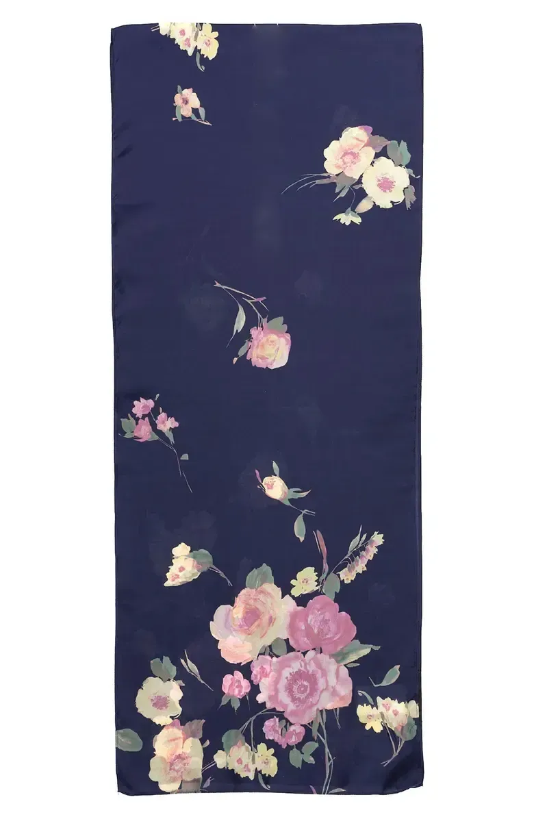 FLORAL PRINTED SILK SCARF