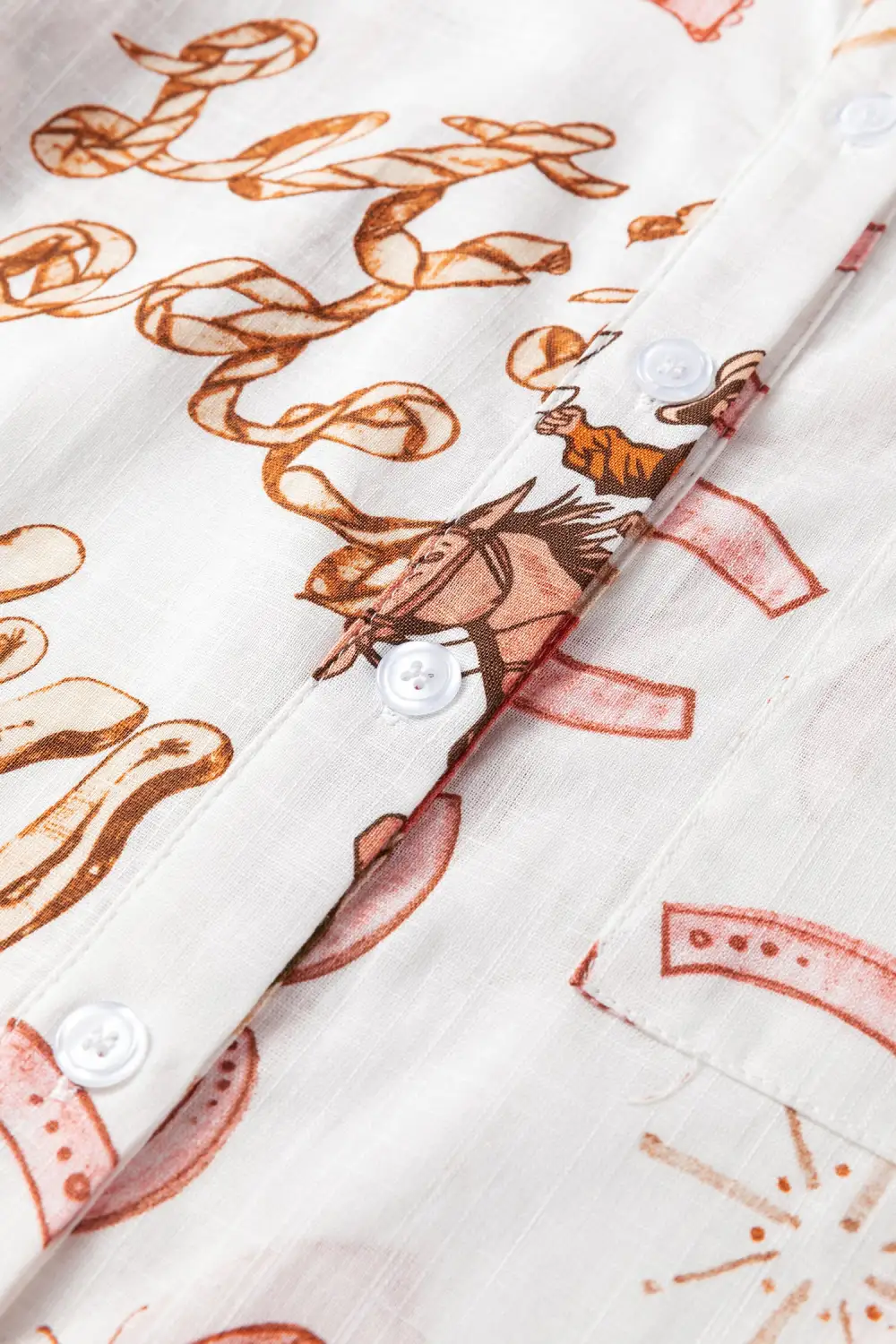 Button Front Western Inspired Shirt Blouse