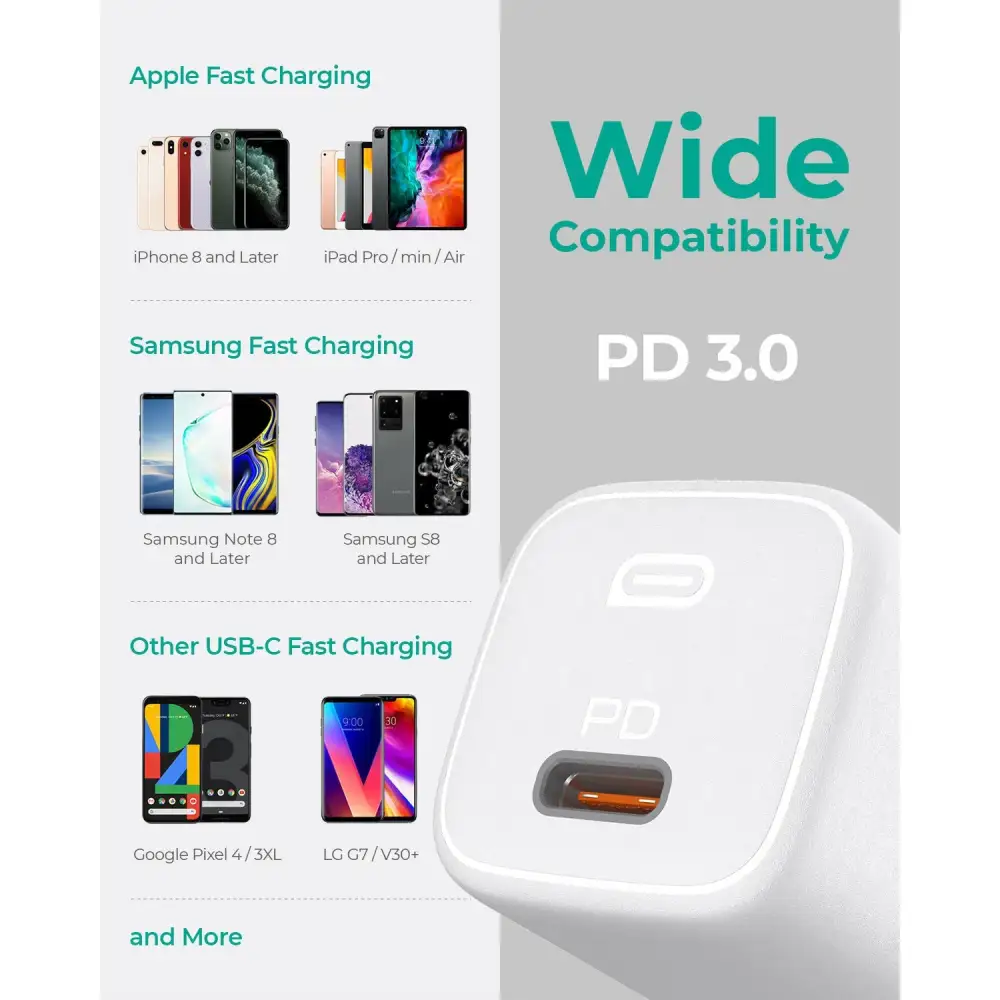 AUKEY PA-B1 Omnia Mini 20W USB C PD Charger White 10-Pack Value Bundle