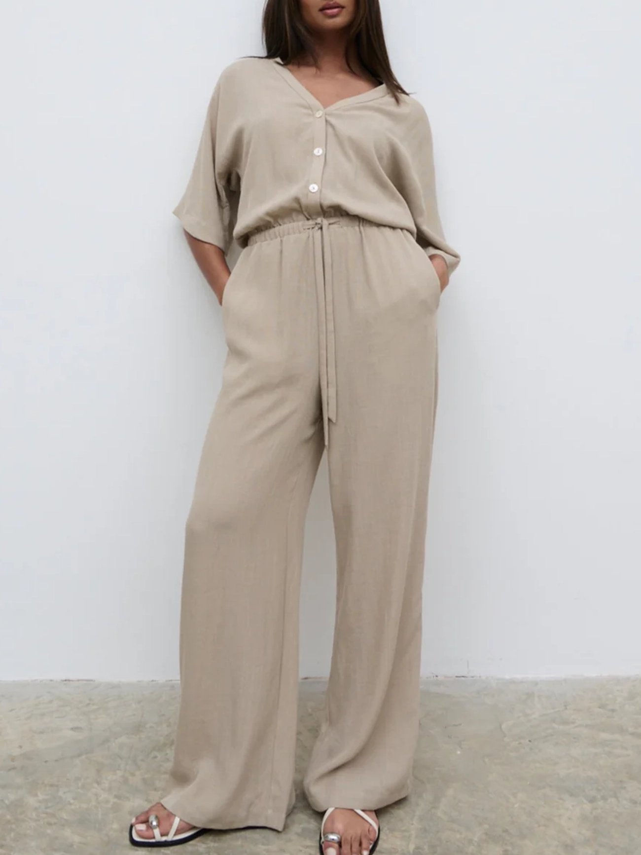 V-Neck Jumpsuit