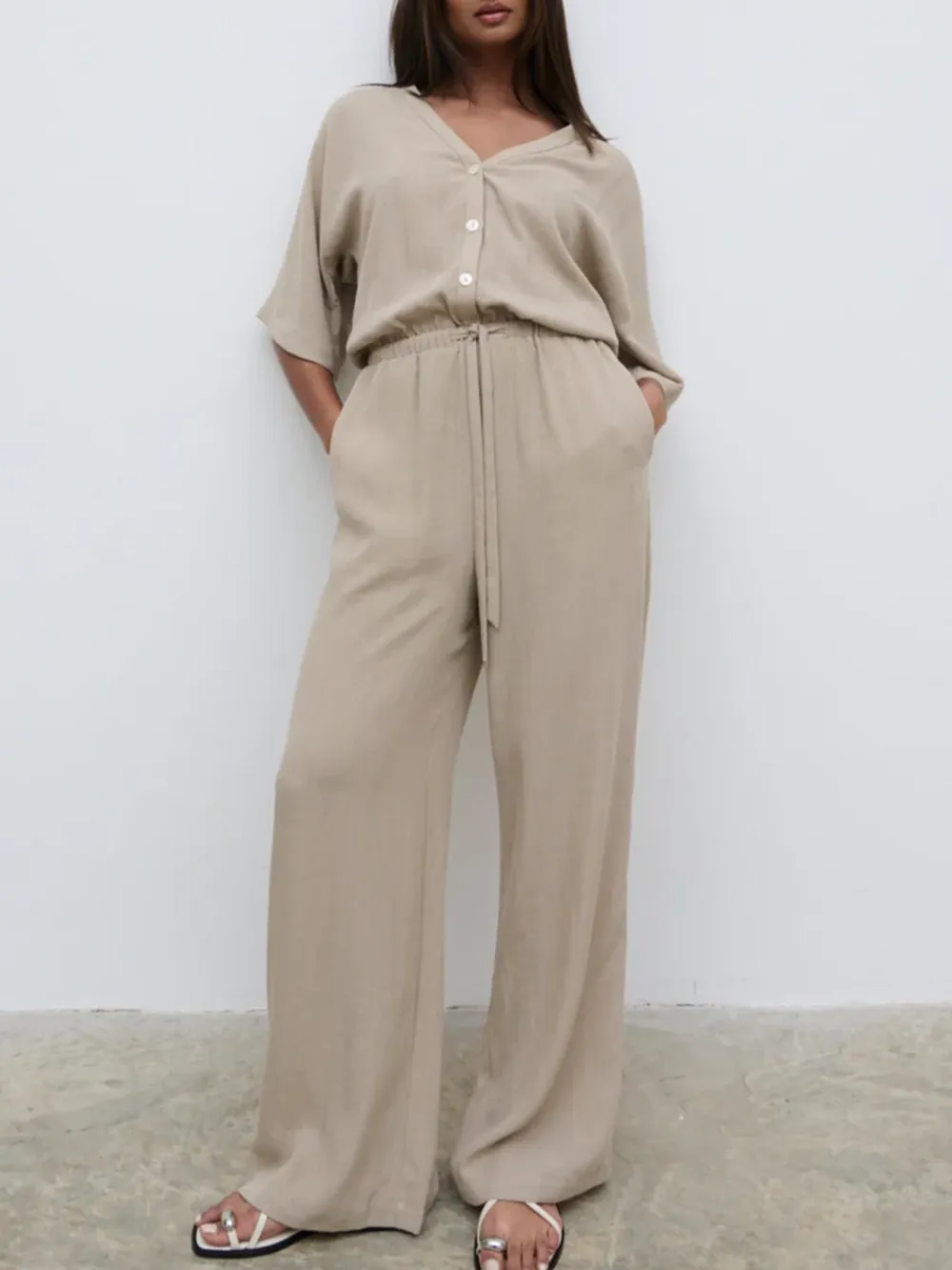 V-Neck Jumpsuit
