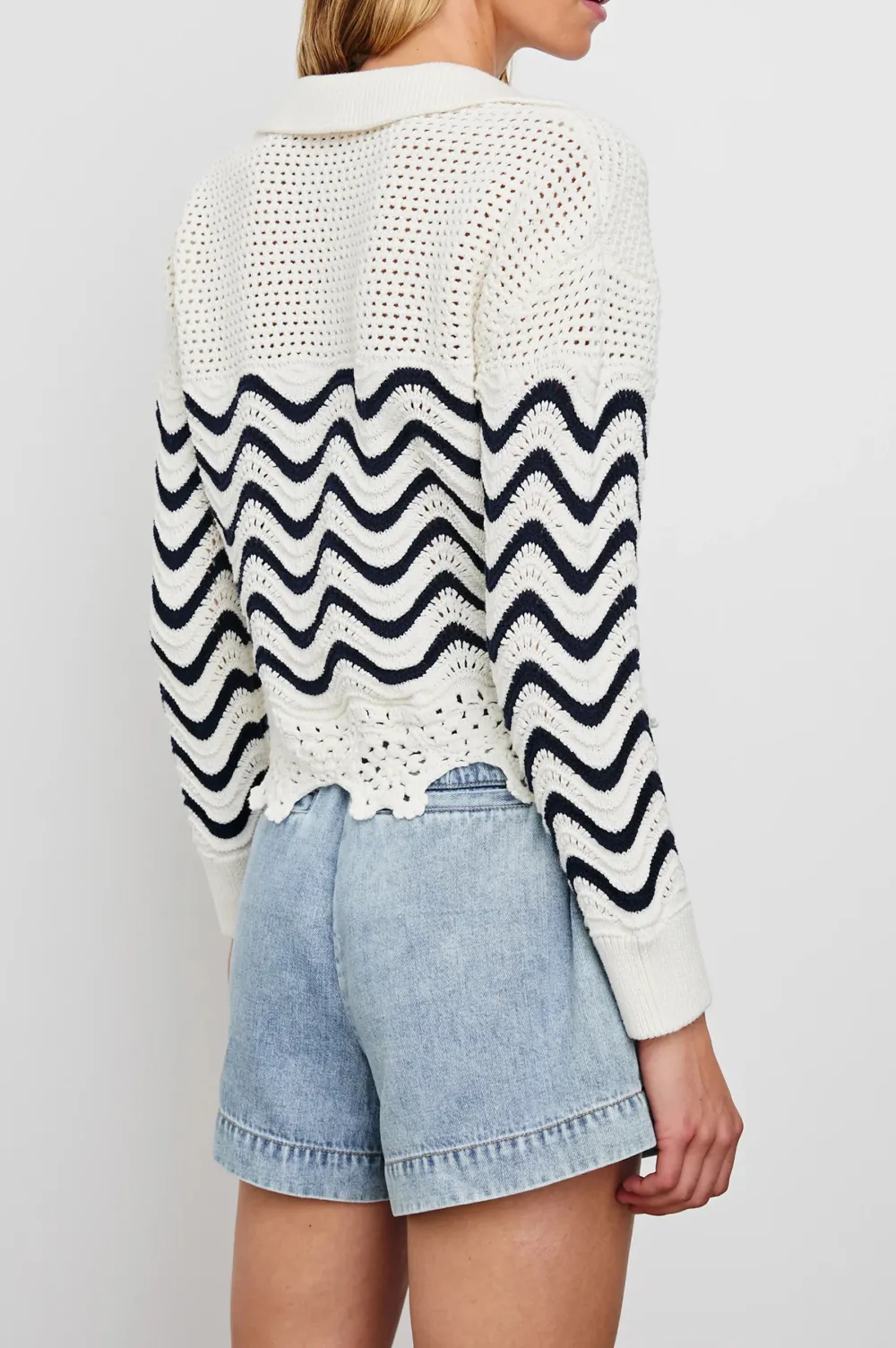 Wave Pattern Ladies' Casual Sweater
