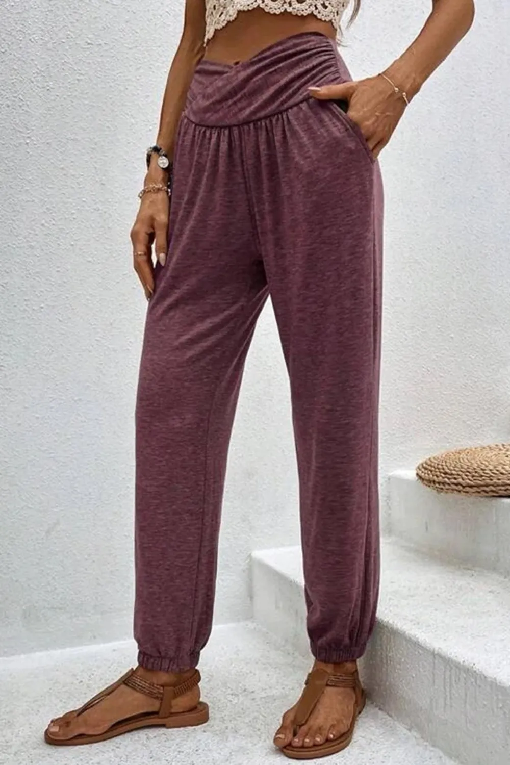 Gathered Waist Flow Pants