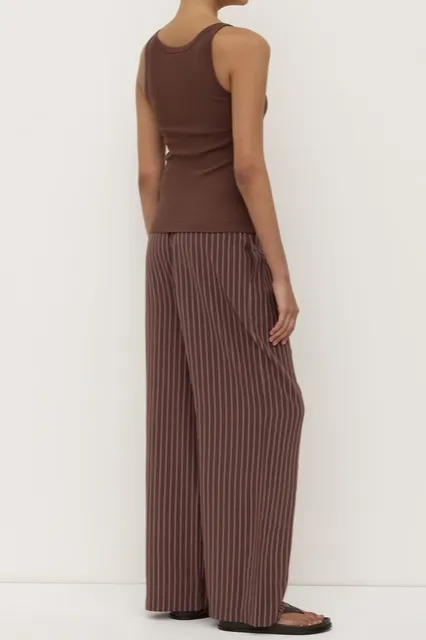 Espresso Ribbed Scoop-Neck  Vest