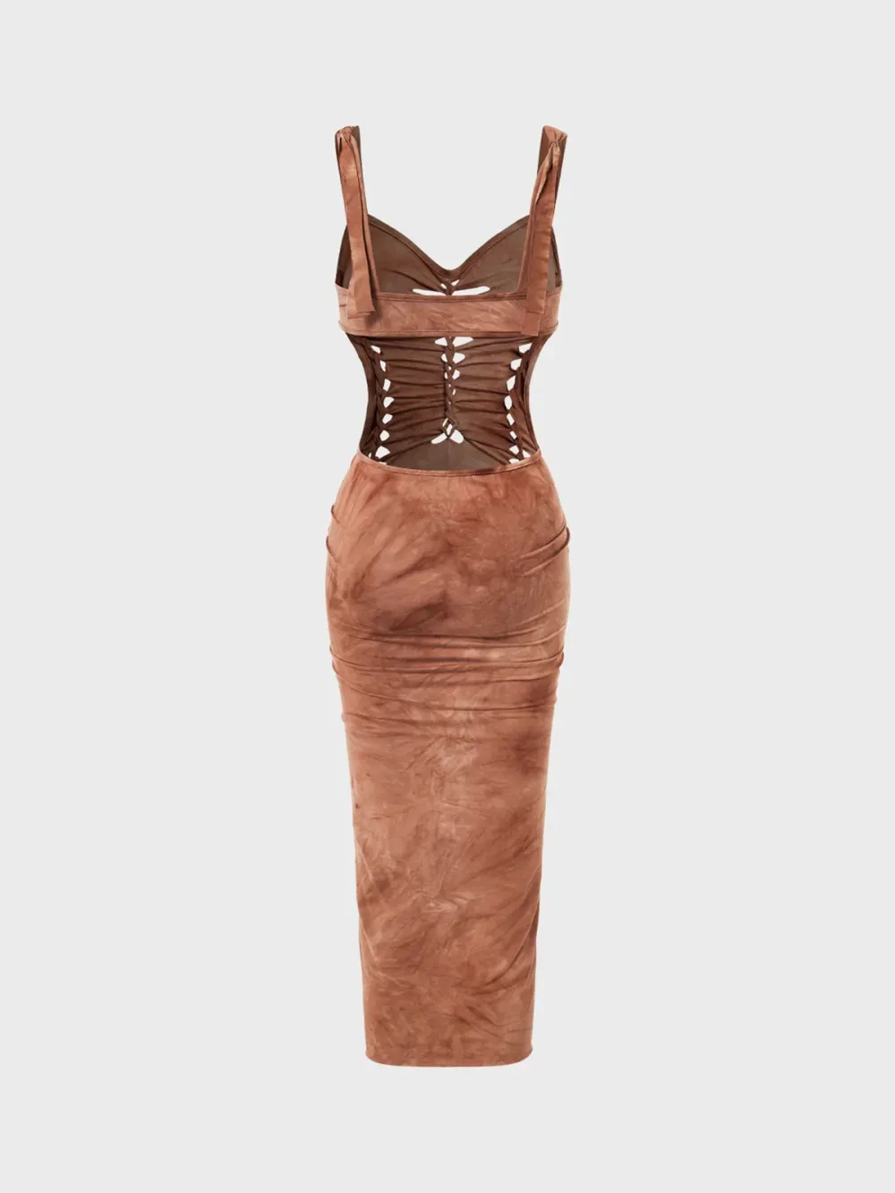 Brown Cut Out Dress Midi Dress