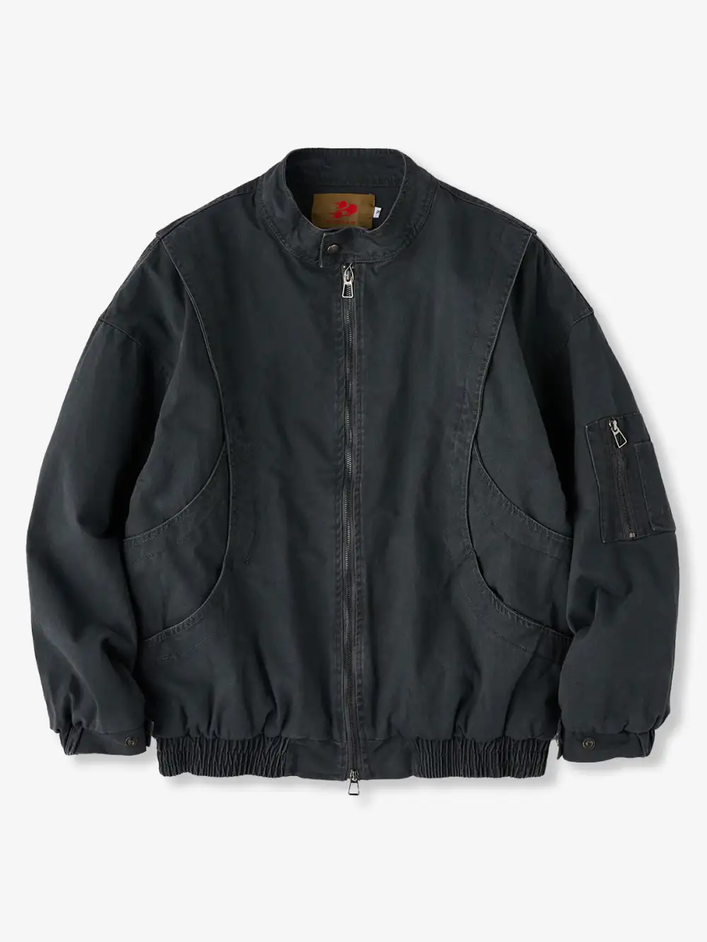 Men's Fleece Lined Washed Bomber Jacket
