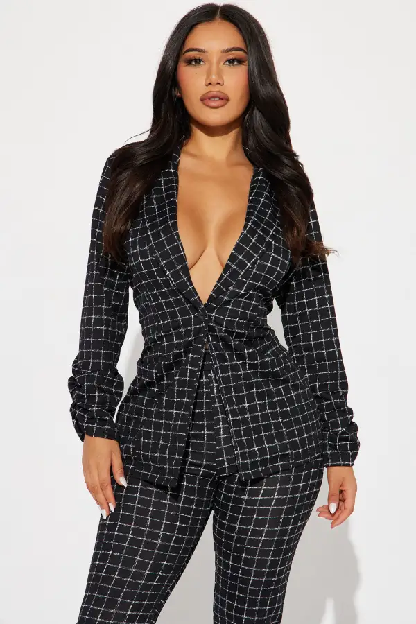 Office Sweetheart Blazer Set - Black