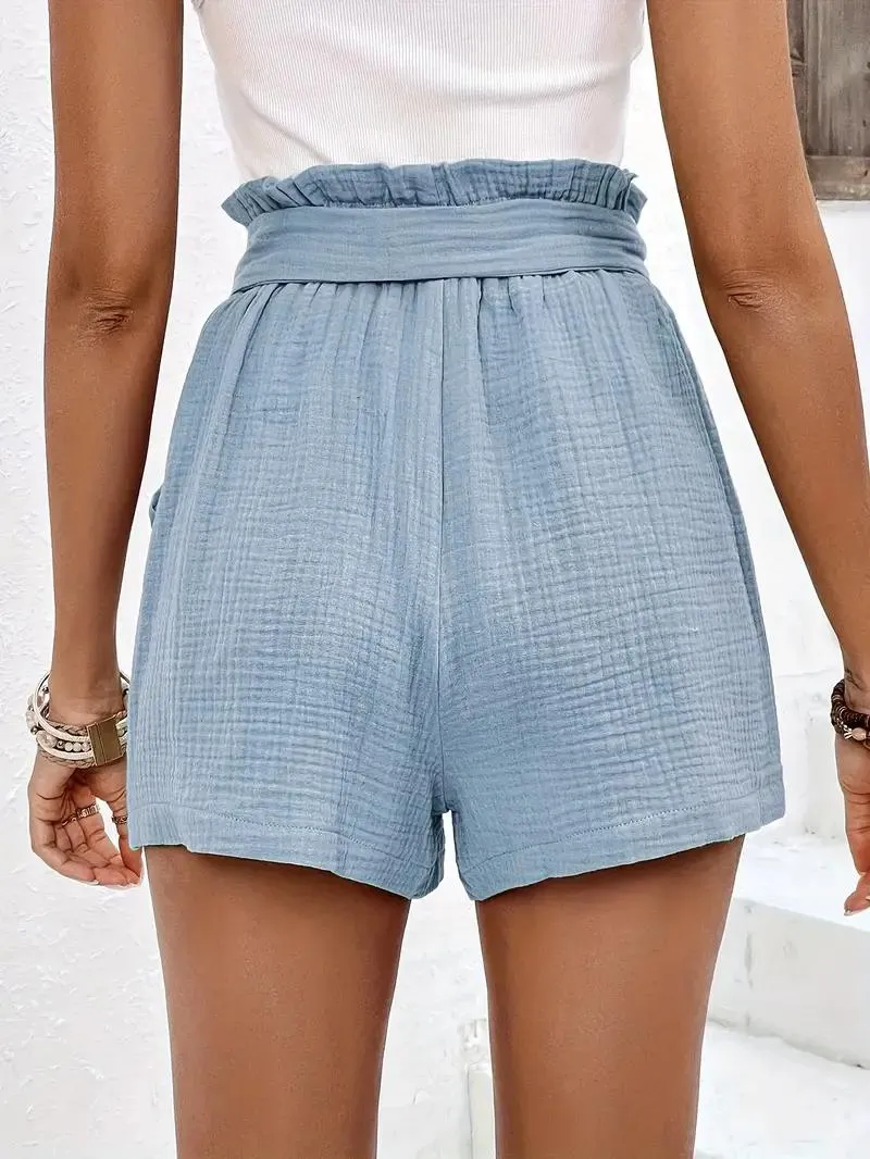 High Waisted Belted Shorts